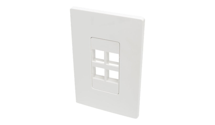 Tripp Lite N080-104 Single-Gang 4-Port Keystone Wall Plate TAA Lifetime Warranty