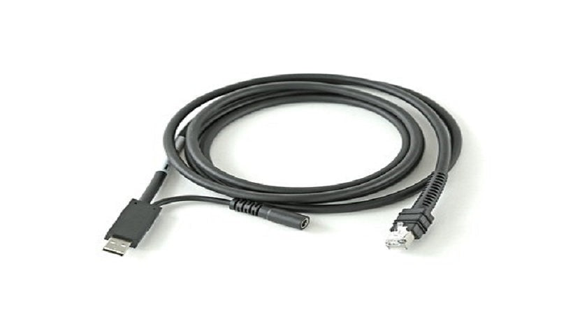 Zebra Shielded USB Cable, 12V Supply Support, Molded, 7 ft, CBA-U42-S07PAR