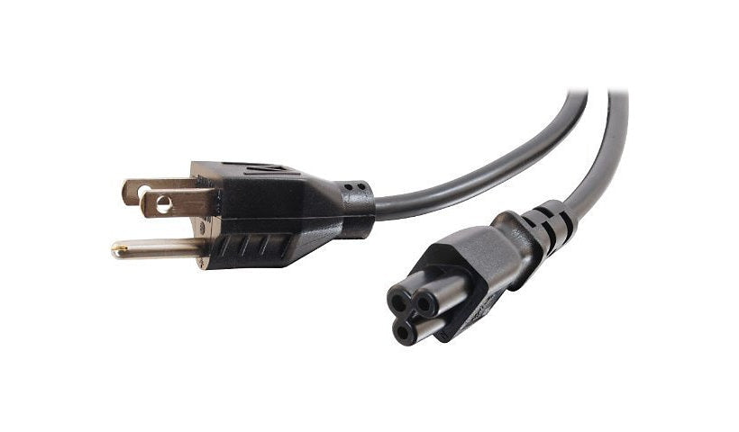 C2G 27400 NEMA 5-15P to C5 3-Slot Laptop Power Cord 6 ft Lifetime Warranty