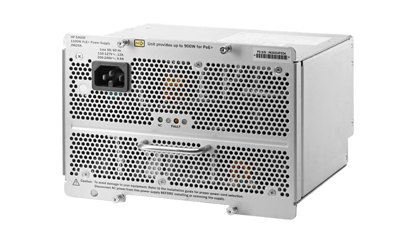 HPE Aruba J9829A#ABA 1100W PoE+ Power Supply for 5400R zl2 Switches, US