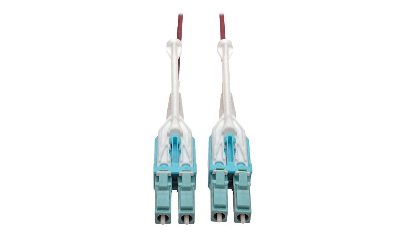 Eaton Tripp Lite 1m (3.3ft) LC to LC 10G OM4 Multimode Duplex Fiber Patch Cable, 50/125, LSZH, Push/Pull Tabs, Magenta, N821-01M-MG-T