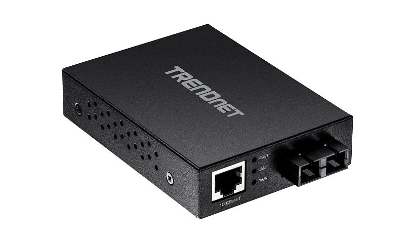 TRENDnet TFC-GMSC Gigabit 1000Base-T to 1000Base-SX Multimode SC Fiber Converter, 550m, NDAA/TAA Compliant