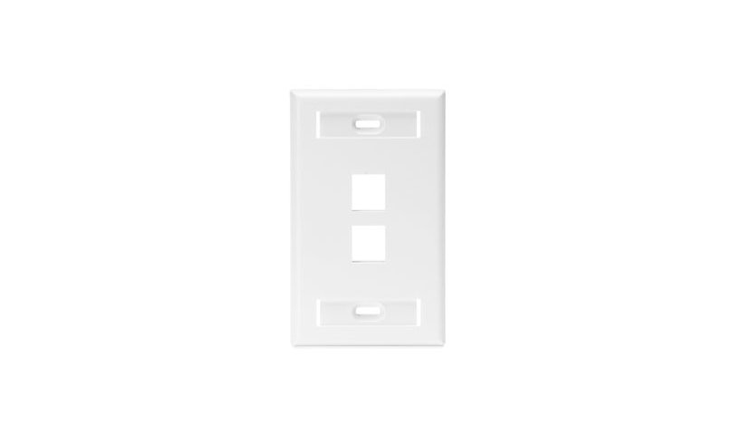 Leviton 42080-2WS QuickPort Single-Gang 2-Port Wall Plate White