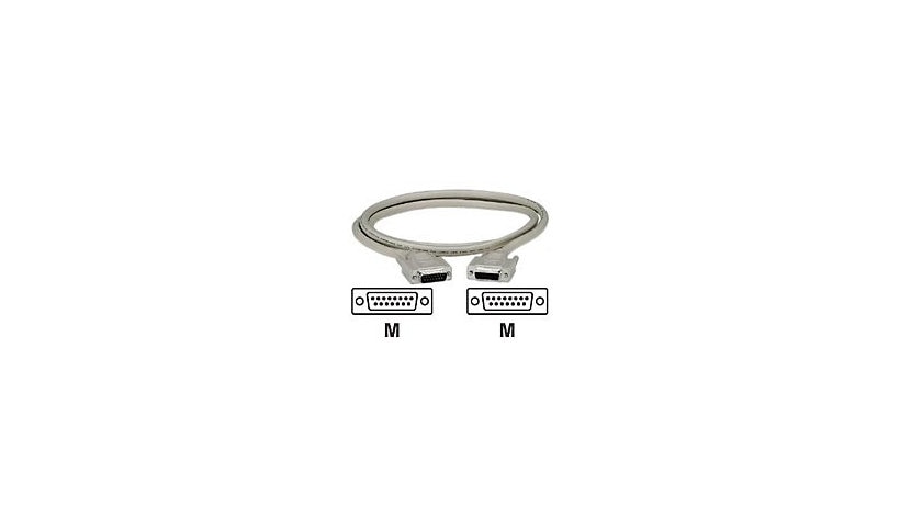 Black Box 3m (10ft) DB15 Male to Male Shielded Serial Cable with Thumbscrews, Beige, EGM16T-0010-MM