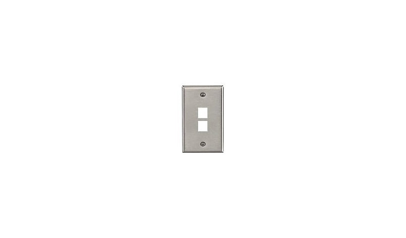 Leviton 43080-1S2 QuickPort Stainless Steel 2-Port Single-Gang Wall Plate 1 Year