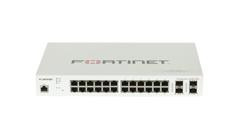 Fortinet FortiSwitch FS-224E-POE 24-Port Gigabit L3 Switch, 12 PoE+, 4 SFP