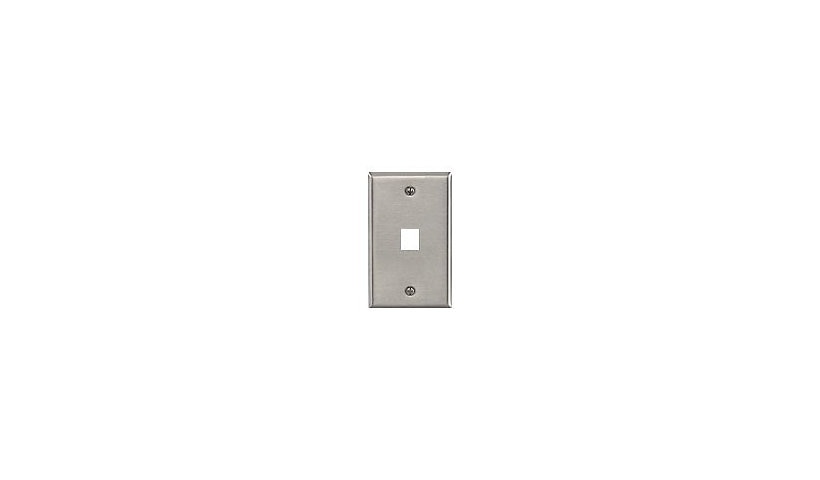 Leviton 43080-1S1 QuickPort Stainless Steel 1-Port Single-Gang Wall Plate