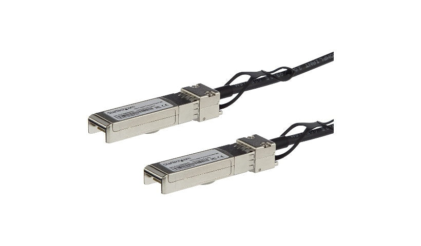 StarTech.com 0.5m (1.6ft) MSA Uncoded 10G SFP+ to SFP+ Passive Twinax Direct Attach Copper Cable, Low Power, Black, SFP10GPC05M