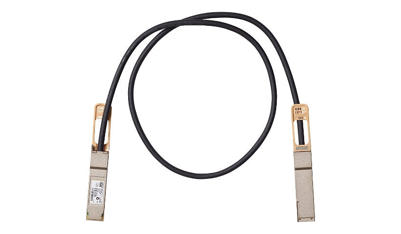 Cisco 1m (3.3ft) 100GBase-CR4 QSFP28 to QSFP28 Passive Copper Direct Attach Cable, Black, QSFP-100G-CU1M=