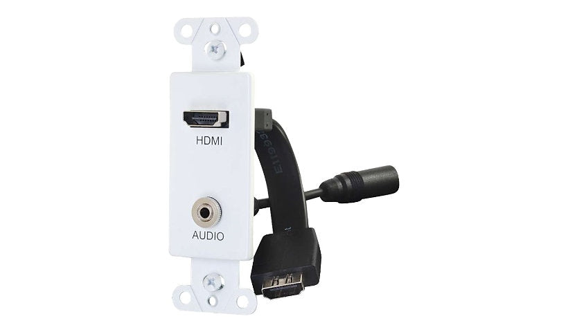 C2G 39872 HDMI and 3.5mm Audio Pass-Through Decorative Wall Plate White