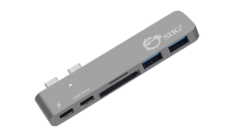 SIIG Thunderbolt 3 USB-C Multiport Hub, SD/microSD Reader, PD, Space Gray