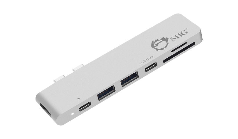 SIIG Thunderbolt 3 USB-C Hub with 4K HDMI, SD Reader & PD, Silver