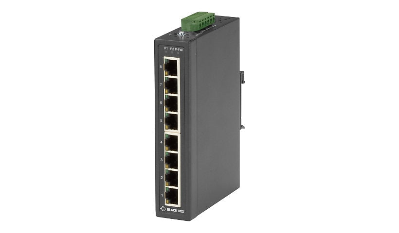 Black Box LBH3080A Industrial 8-Port Fast Ethernet Switch, DIN or Wall
