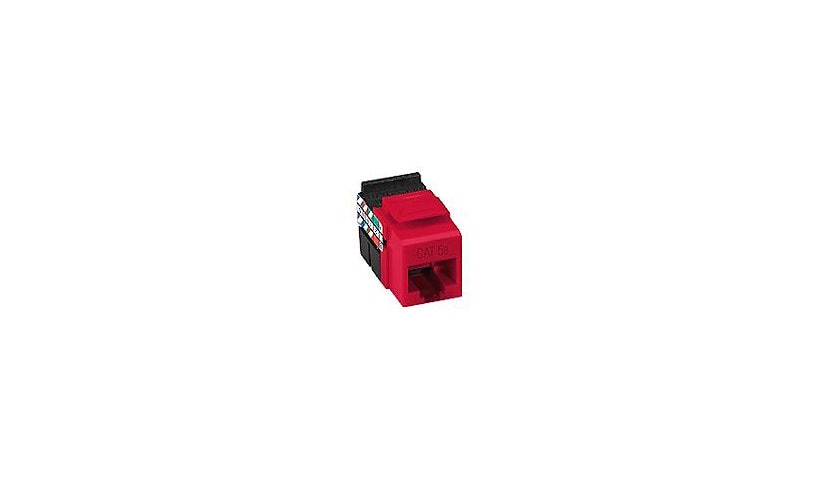 Leviton 5G108-RC5 QuickPort GigaMax 5e+ Snap-In Connector RJ45 Crimson Red