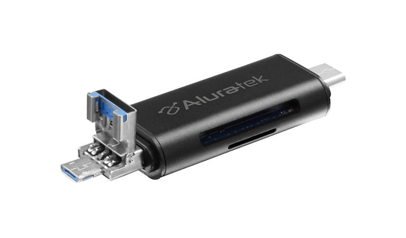 Aluratek AUCRC300F SD microSD OTG Card Reader USB-C Micro USB USB 3.1