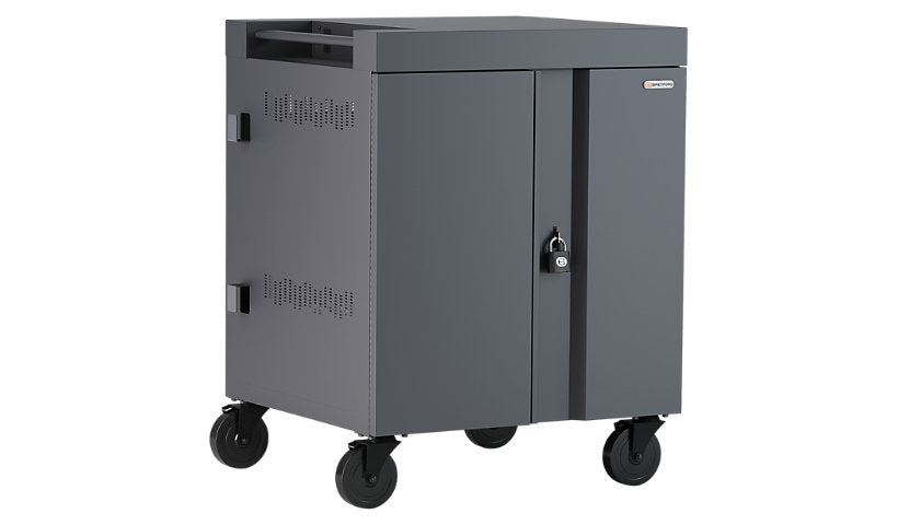 Bretford Cube 36-Device AC Charging Cart, 2 Shelves, Charcoal, TVC36PAC-CK