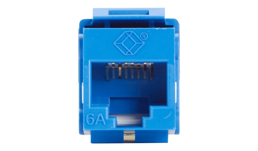 Black Box C6AJA70-BL-R2 GigaTrue2 Cat6A Unshielded Keystone Jack RJ45 Blue