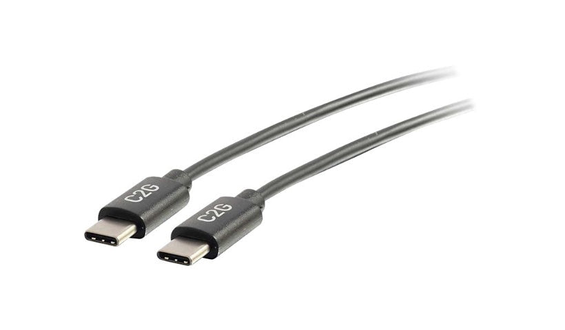 C2G 3 ft USB-C Cable, USB 2.0, 480 Mbps, 3A Charging, Male/Male, Black