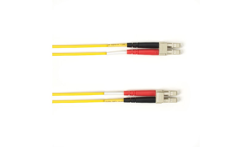 Black Box FOLZHSM-005M-LCLC-YL 5m (16.4ft) LC to LC Single Mode Duplex Fiber Patch Cable, LSZH, Yellow