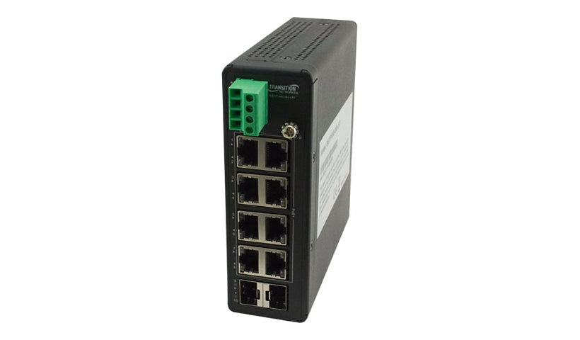 Lantronix SISTP1040-382-LRT Hardened 8-Port Gigabit PoE+ Switch, 2 SFP