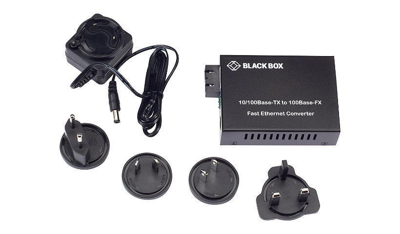 Black Box Pure Networking 10/100BASE-TX to 100BASE-FX Media Converter, SC Single Mode, 1310nm, 10km, LHC212A