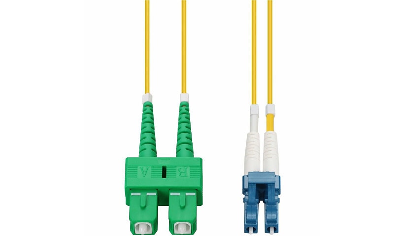 Proline PRO-ASC-LC-4M9SMF 4m (13.1ft) SC/APC to LC OS2 Single Mode Duplex Fiber Patch Cable, 9/125, OFNR Riser, Yellow