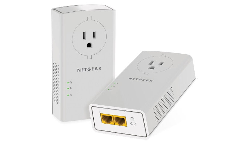 Netgear PLP2000 Powerline 2000 Kit with Extra Outlet, 2 x Gigabit Ports