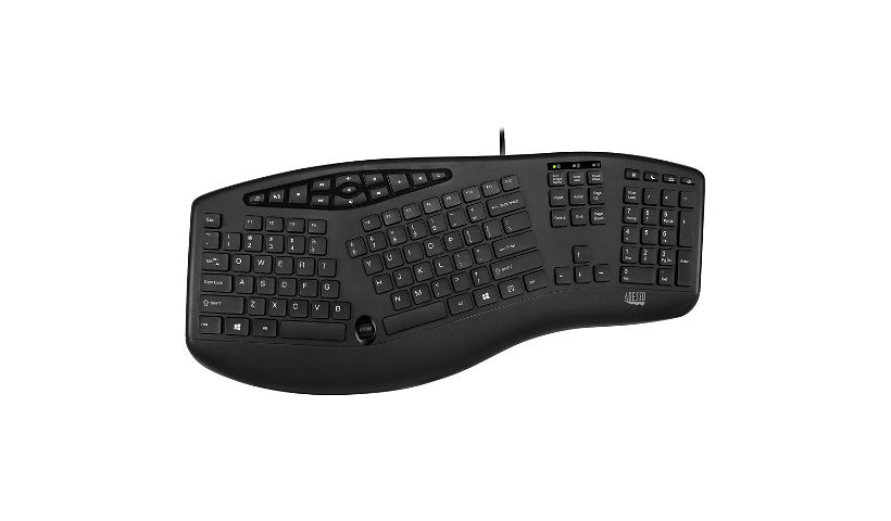 Adesso AKB-160UB TruForm Ergonomic Split Desktop Keyboard Scroll Wheel 1 Year
