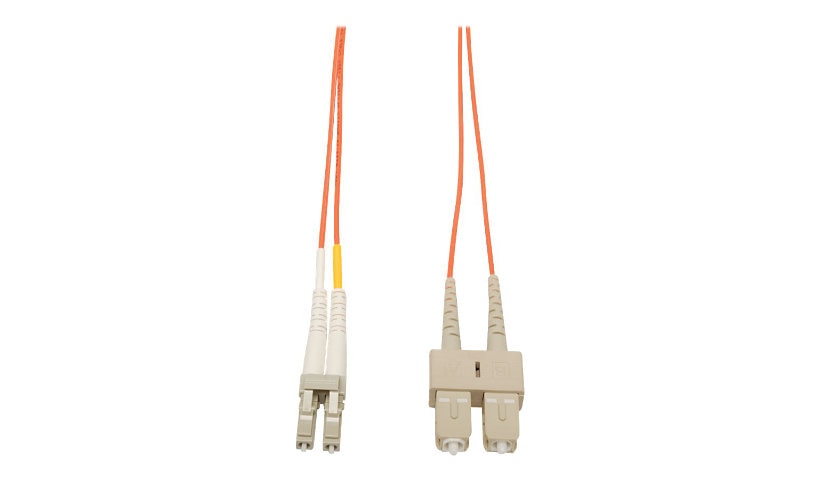 Eaton Tripp Lite 2m (6ft) LC to SC Multimode Duplex Fiber Patch Cable, 50/125, PVC, Orange, N516-02M