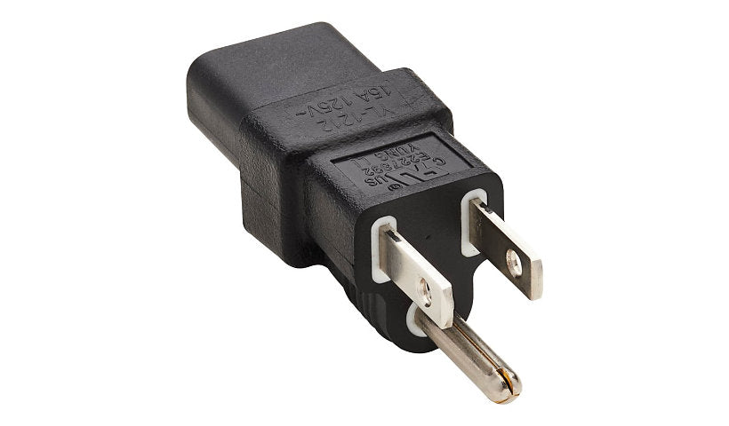Tripp Lite P006-000 NEMA 5-15P to C13 Power Adapter 15A 125V Lifetime Warranty