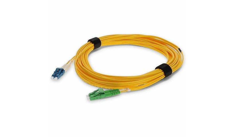Proline PRO-ALC-LC-10M9SMF 10m (32.8ft) Angled LC to LC OS2 Single Mode Duplex Fiber Patch Cable, 9/125, OFNR Riser, Yellow