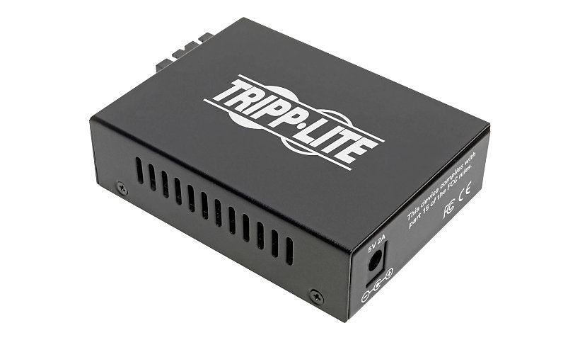 Eaton Tripp Lite Gigabit 10/100/1000 RJ45 to SC Singlemode Fiber Media Converter, 1310nm, 20km, Black, N785-INT-SC-SM