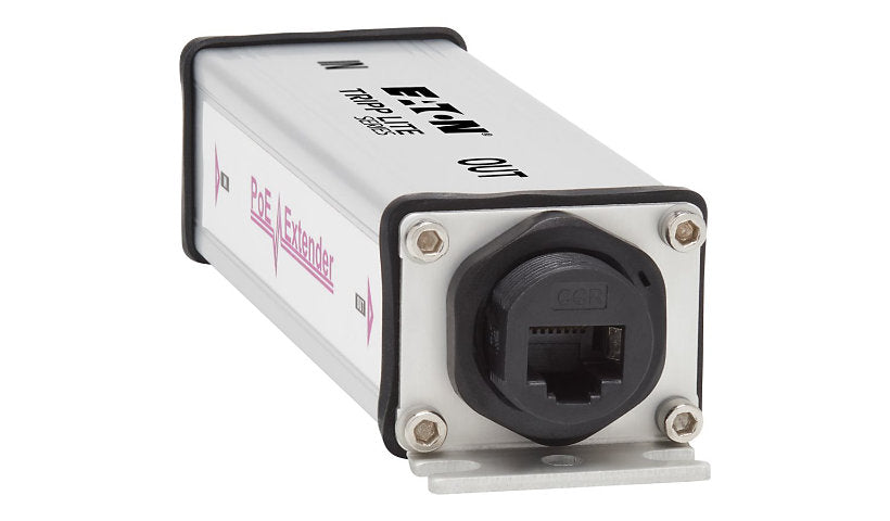 Eaton Tripp Lite Gigabit PoE/PoE+ Extender, IP65 Water Resistant, IEEE 802.3at/af, 30W, 328ft, Silver, NPOE-EXT-1G30WP