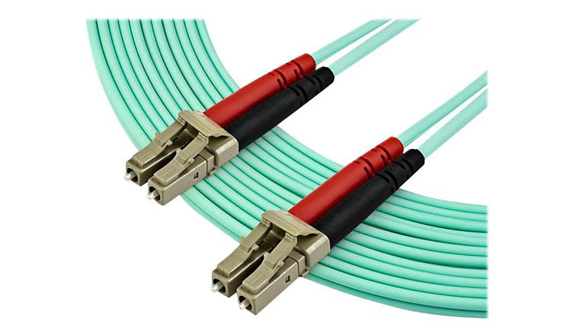 StarTech.com 450FBLCLC7 7m (23ft) LC/UPC to LC/UPC OM4 Multimode Duplex Fiber Patch Cable, 50/125, 100G, LSZH, Aqua