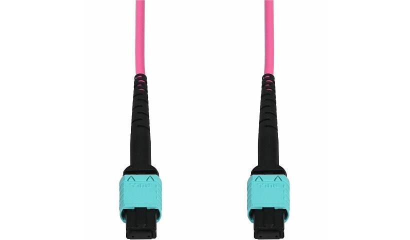Proline PRO-MPOMPO-15M5OM4-MA 15m (49.2ft) MPO/UPC to MPO/UPC 12 Fiber OM4 Multimode Patch Cable, 50/125, OFNR Riser, Magenta (Erika Violet)