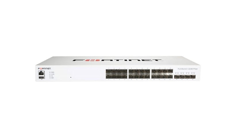 Fortinet FortiSwitch FS-424E-FIBER 24-Port Gigabit SFP L3 Switch, 4x 10G