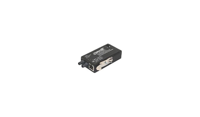 Lantronix Transition Networks M/E-ISW Hardened Mini Fast Ethernet Media Converter, RJ-45 to SC Multimode 1300nm, -40 to 75°C, Black, M/E-ISW-FX-02(SC)