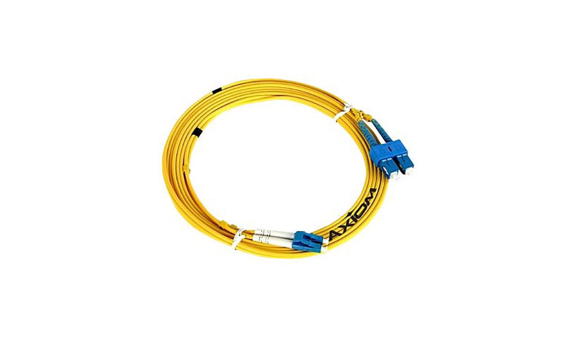 Axiom LCSCSD9Y-30M-AX 30m (98.4ft) LC to SC OS2 Single Mode Duplex Fiber Optic Cable, 9/125, Yellow