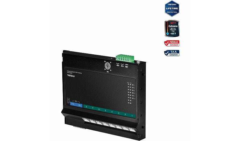 TRENDnet TI-PG102F Front Access PoE+ Switch, 8 PoE+ + 2 SFP, 240W