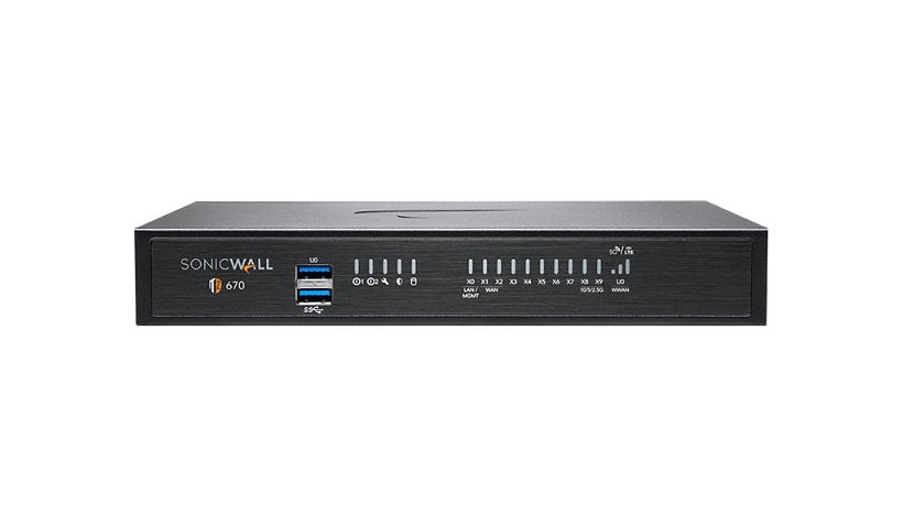 SonicWall TZ670 02-SSC-5684 Desktop Firewall, 10GbE, SD-WAN