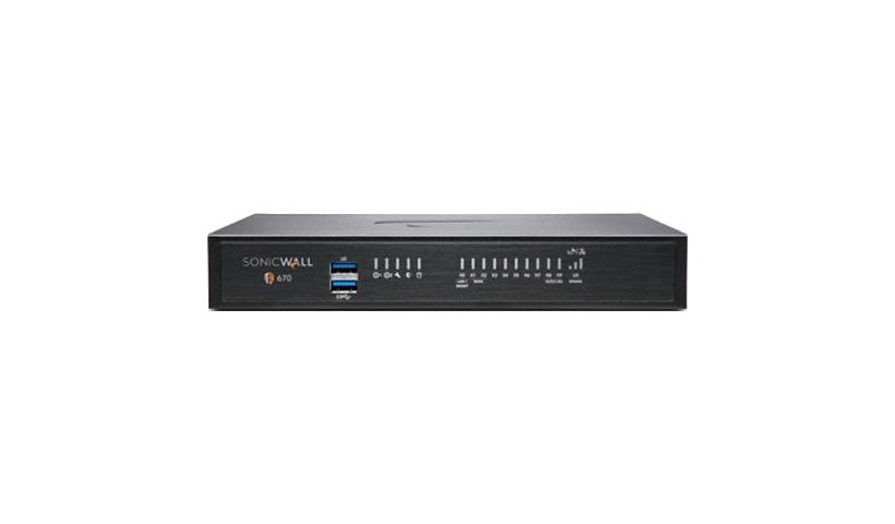 SonicWall TZ670 02-SSC-5675 Firewall, 10GbE, SFP/SFP+, Desk or Rack