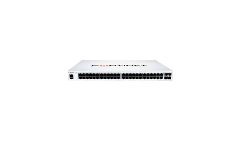 Fortinet FortiSwitch FS-148F-POE 48-Port Gigabit Switch, 24 PoE+, 4x 10G SFP+