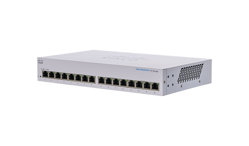 Cisco CBS110-16T-NA 16-Port Gigabit Unmanaged Switch, Desktop, Rack or Wall
