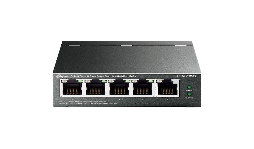 TP-Link TL-SG105PE 5-Port Gigabit Easy Smart Switch, 4 PoE+ Ports, 65W