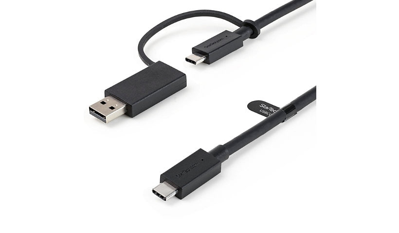 StarTech.com Hybrid USB-C Cable + Tethered USB-A Adapter, 10Gbps, 100W, 1 m