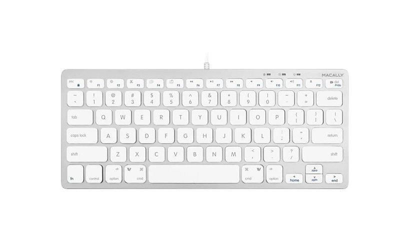 Macally SLIMKEYCA Compact Aluminum USB Keyboard 78 Key Mac and PC