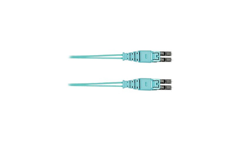 Panduit Opti-Core FZ2ERQ1Q1NNM003 3m (9.8ft) Push-Pull LC to LC OM4 Multimode Duplex Fiber Patch Cord, 50/125, Riser, Aqua