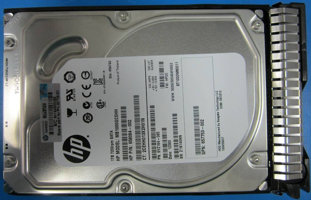HPE 695503-001-SC 1TB 7.2K RPM 3.5in LFF 6G SATA Midline HDD for Gen8 Gen9 Gen10