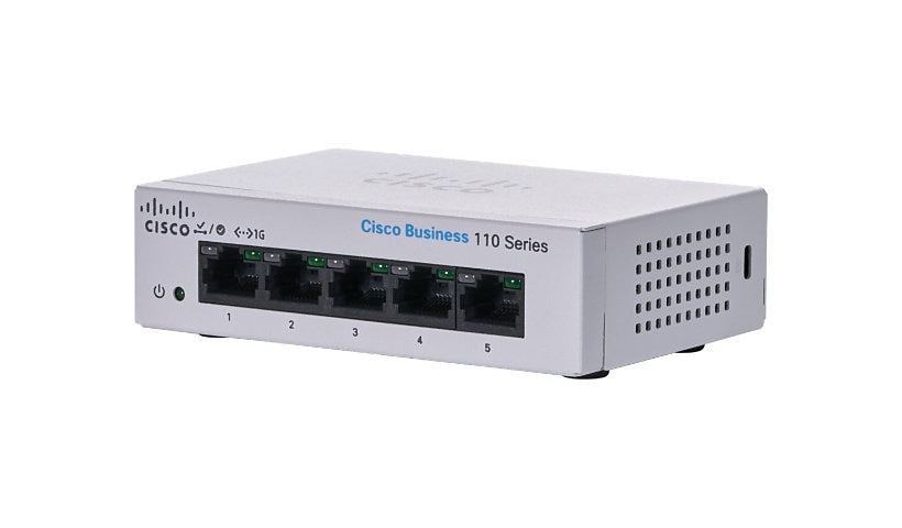 Cisco CBS110-5T-D-NA 5-Port Gigabit Unmanaged Switch, Fanless