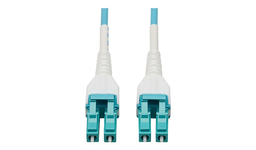 Tripp Lite (Eaton) N821-30M-AQ-AR 30m (98.4ft) LC to LC 100G OM4 Multimode Duplex Armored Fiber Cable, 50/125, LSZH, Aqua